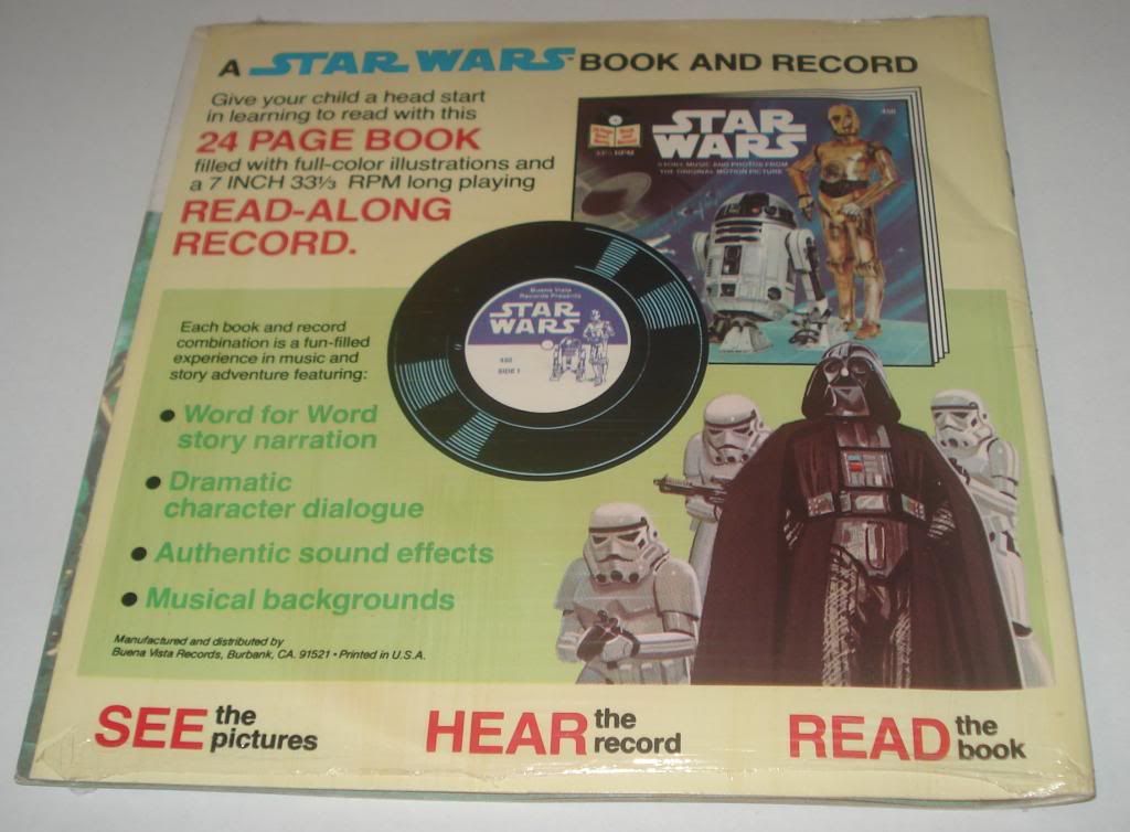 Vintage Read-Along Book /& Record Vinyl SEALED Star Wars He Man Indiana Gremlins