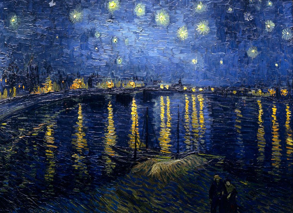 VAN GOGH - Starry Night over the Rhone - EXTRA LARGE CANVAS PRINT A1 - Photo 1/1
