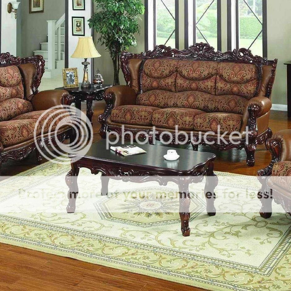 Traditional Formal Luxury Sofa Love Seat Chair 3 Piece Living Room Set EM3621