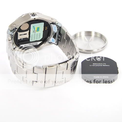 Metal Quad Band Watchphone MP4 DVR MP4 GSM AT&T UNLOCKED  