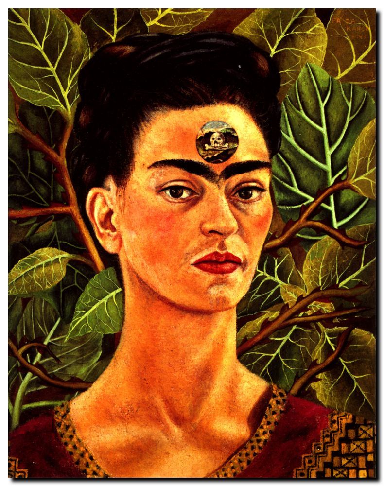 FRIDA KAHLO Quality Canvas Art Print `While Thinking of Death' - A4 ...