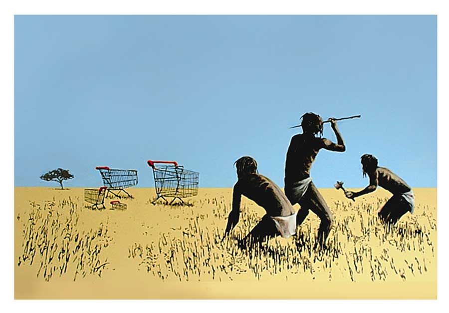 BANKSY TROLLEY HUNTERS CANVAS ART PRINT 16