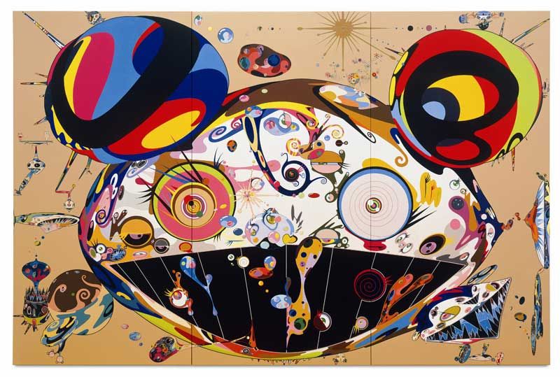 Takashi Murakami QUALITY CANVAS PRINT Japanese Pop Art Poster DOB tan - A1