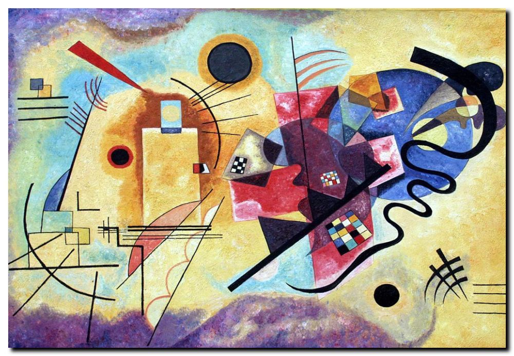 WASSILY KANDINSKI- QUALITY CANVAS ART PRINT- Poster A4 red yellow blue ...