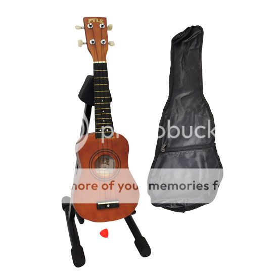 New Pyle PUKT15BR 21 Soprano Ukelele With Bag, Picks, Maple/Brown