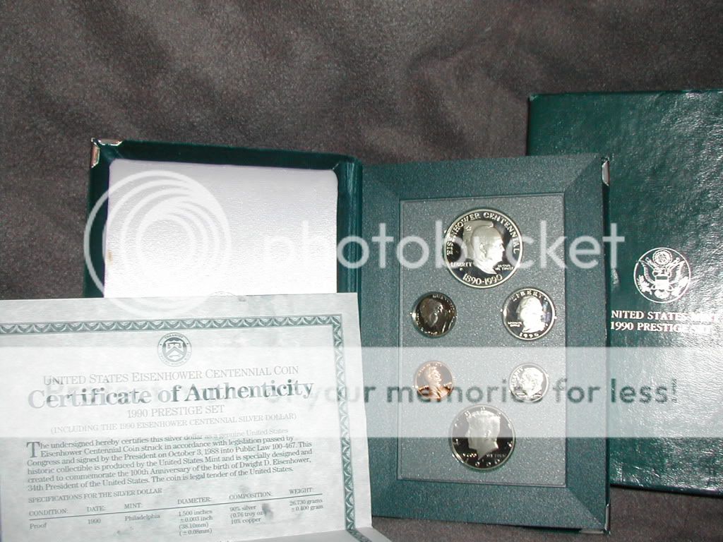 United States Mint 1990 Prestige Set proof coins Eisenhower  